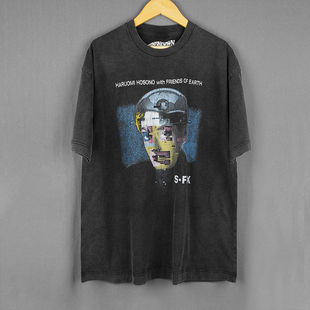 Earth电子实验音乐水洗纯棉宽松T恤 细野晴臣SFX短袖 Friends
