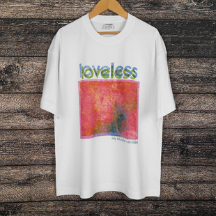 Loveless纯棉美式 Valentine乐队短袖 休闲重影男女T恤 Bloody