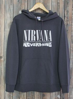 Nirvana 卫衣 涅槃 Nevermind Hoodie 暗夜灰色300克套头连帽帽衫