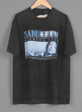 Sade Diamond Life莎黛流行乐手钻石人生纯棉水洗宽松人物短袖T恤