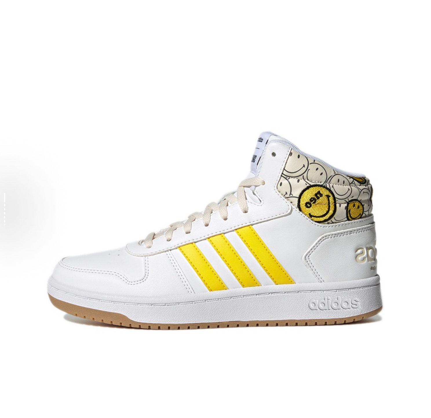 adidas阿迪达斯neo HOOPS 2.0 SMILEY笑脸联名女中帮休闲鞋GY7617