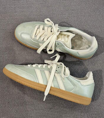 ADIDAS originals samba 阿迪 银蓝白低帮运动休闲女板鞋 IG1965