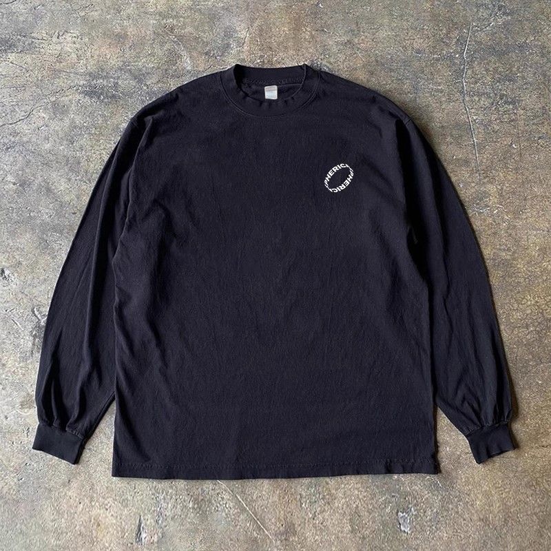 不谈钱只谈元 300g重磅 英文字母创意小众简约百搭纯棉长袖T恤