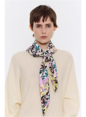 BIMBA Y LOLA西班牙潮牌印花超大尺寸正方形防晒植物花朵围巾丝巾