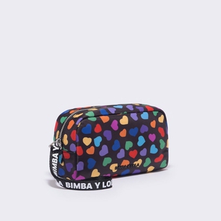纯原西班牙潮牌女包品牌BIMBA LOLA化妆包红色爱心文具袋包中包