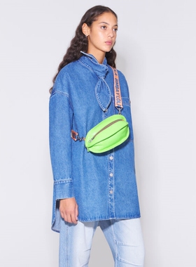 大货纯原BIMBA Y LOLA西班牙潮牌女包香蕉包橄榄球形真皮胸腰包