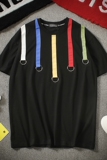 滑板街头织带纯色体恤纯棉半袖短袖t恤创意潮夏季T917-P35，男装T恤，电商A128