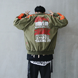 秋冬新款潮欧美街拍男宽松版情侣OVERSIZE外套印花JK9905-P90，男装夹克，电商A128