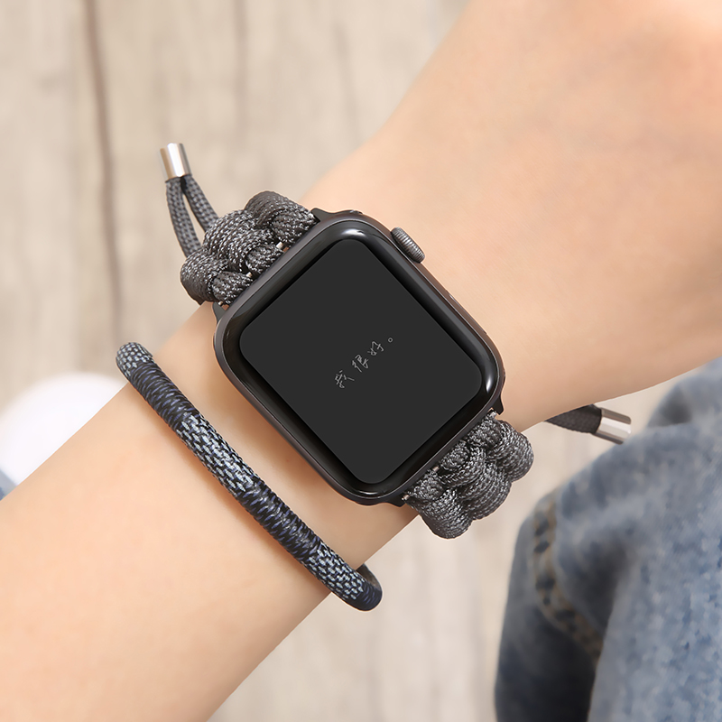 ikekewatch适用苹果手表iwatch8代编织表带AppleWatch7654321尼龙