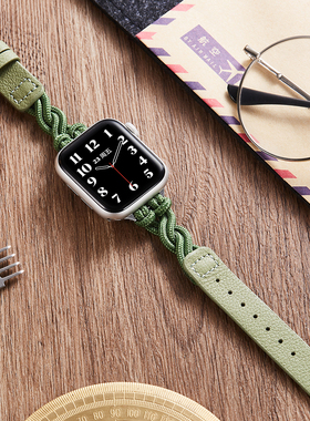适用AppleWatchSe2新中式表带iwatch987654代苹果手表S10表带真皮