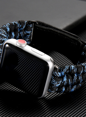 适用apple watchS7表带单圈尼龙苹果手表iwatch3/4/5代SE编织表带