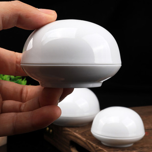 光祖景德镇纯白色印泥盒高顶白瓷印泥缸书法朱砂书画瓷盒印泥盒