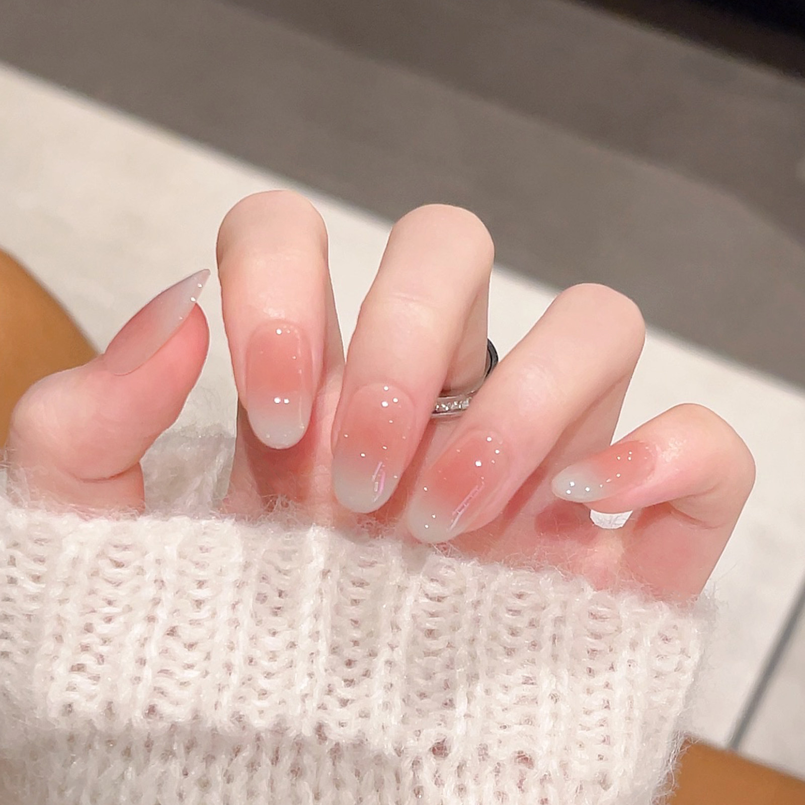 云皙简约腮红渐变手工穿戴甲新年短款黄黑皮显白美甲法式指甲贴片,彩妆/香水/美妆工具,穿戴甲/甲片,淘宝优惠券,粉丝福利购,淘宝优惠卷