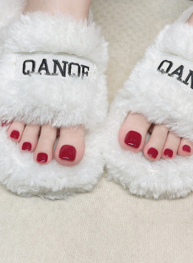 云皙手工红色脚趾甲美甲成品可拆穿戴甲脚指甲贴片2024新款高级感