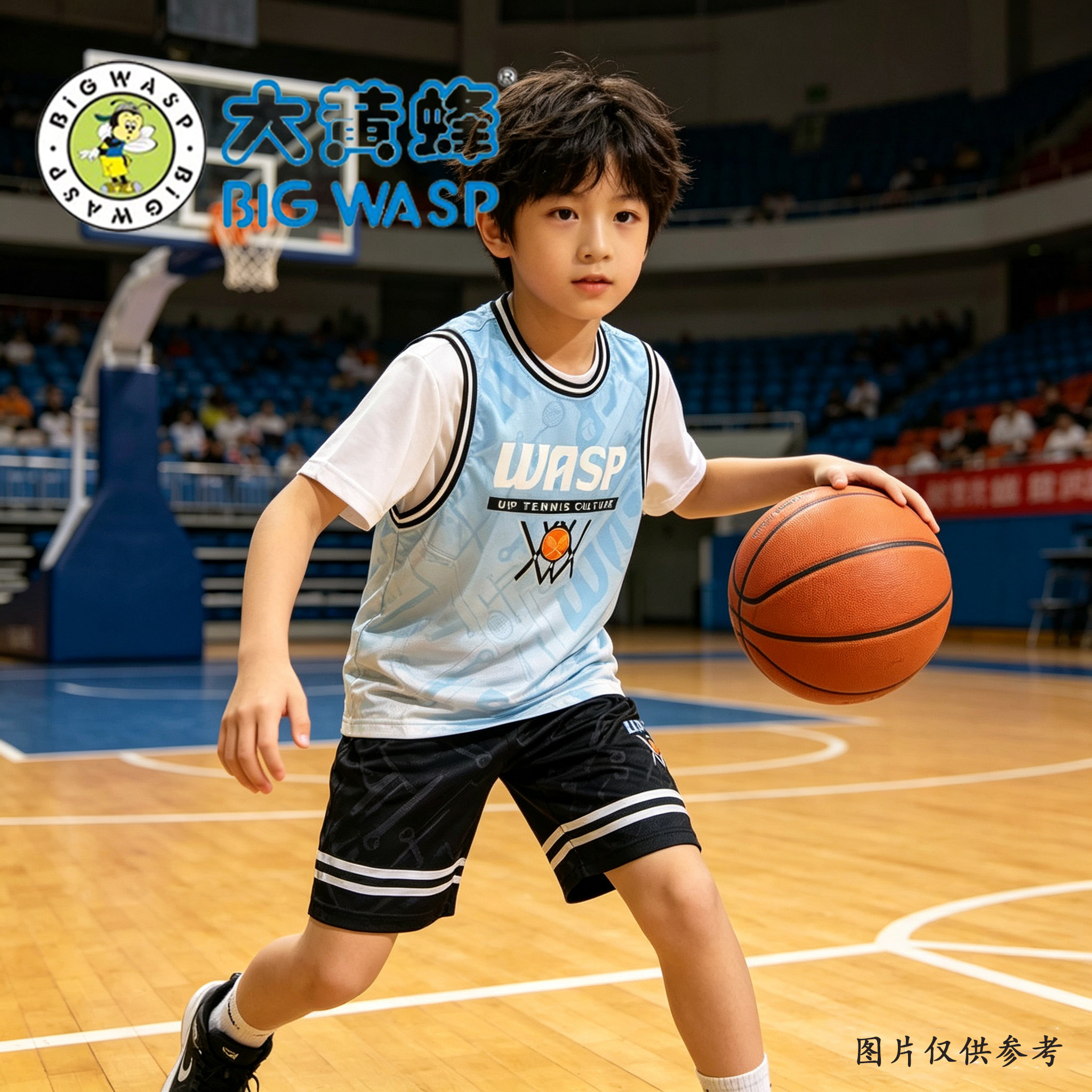 大黄蜂儿童篮球服套装男童运动短袖短裤两件套夏装球衣风