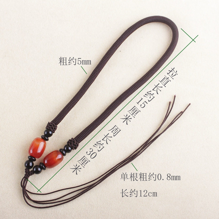 5M THICK HANDLE PIECE ROPE HAND-WOVEN TOY CAR KEY LANYARD JADE JADE AGATE BODHI PLAY BRACELET