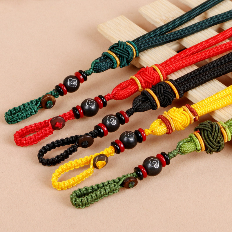 HAND-WOVEN WENWAN PENDANT ROPE CAR KEYCHAIN LANYARD BAG LANYARD JADE PENDANT LANYARD WAIST LANYARD PLAY ROPE