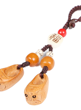 汽车钥匙扣本命年随身桃木雕刻