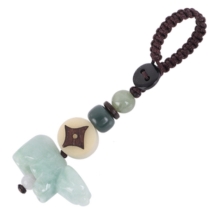 2026马年生肖属蛇吊坠翡翠生肖牛车钥匙扣吉牛守岁吉祥物挂件项坠