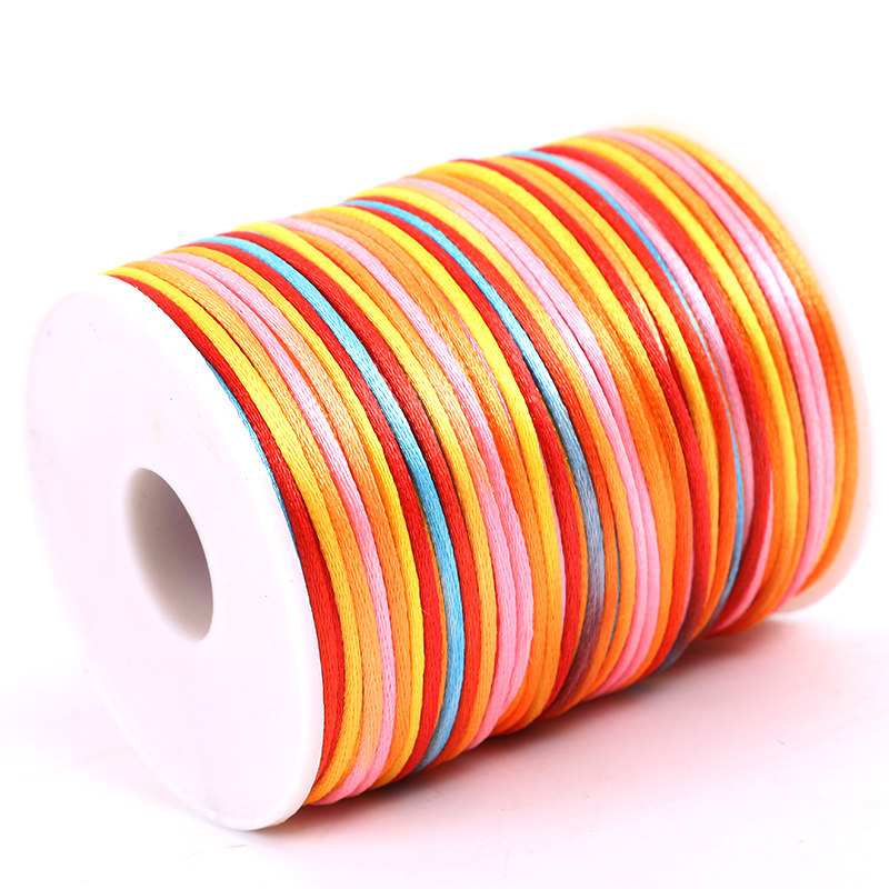 NO. 5 CHINESE KNOT WIRE COLORFUL THREAD HAND ROPE COLORFUL THREAD BRAIDED THREAD COLOR BRACELET TIE HAIR THREAD ROPE NECKLACE