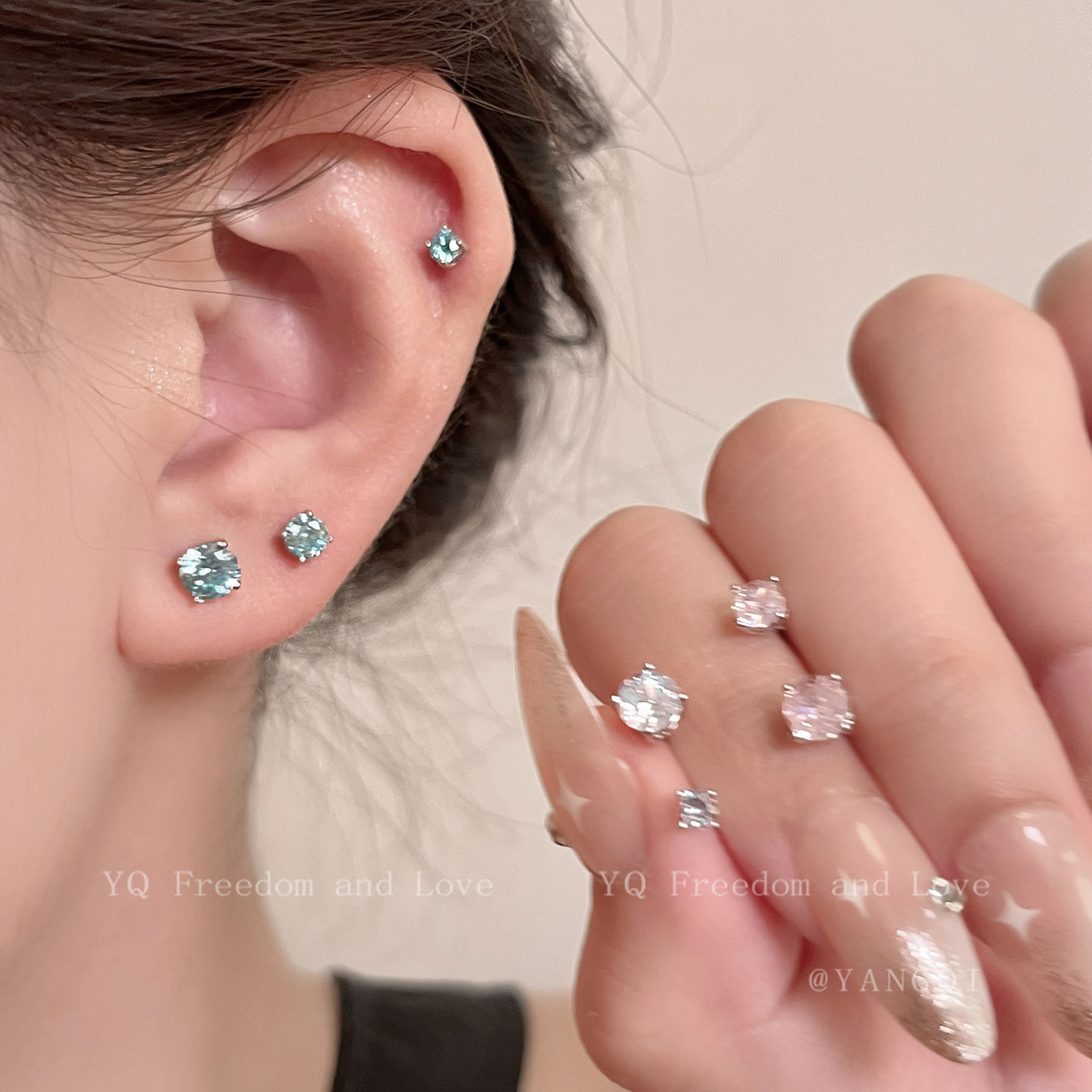 医用钛钢爆闪锆石耳钉耳骨钉小巧精致轻奢高级感耳环女新款耳蜗钉,饰品/流行首饰/时尚饰品新,银饰耳饰,淘宝优惠券,粉丝福利购,淘宝优惠卷