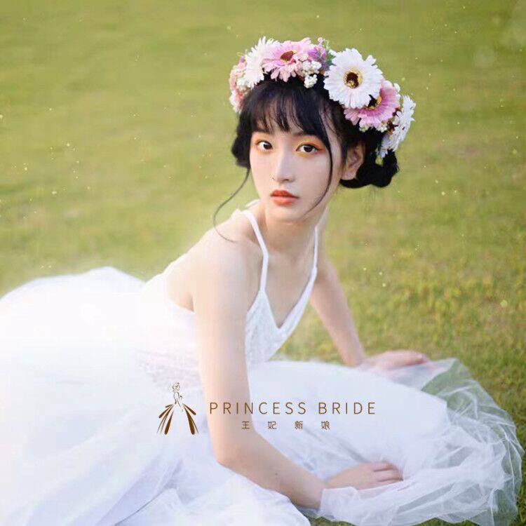 新娘花环头饰田园超仙海边度假