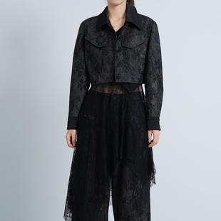 欧E专柜正品女装2026春装新款个性设计师品牌时尚提花长袖短外套