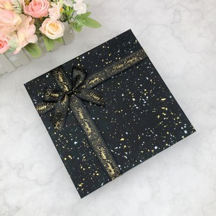 黑色圣诞礼物盒包装盒超大号正方形礼品盒简约商务型生日礼物订做