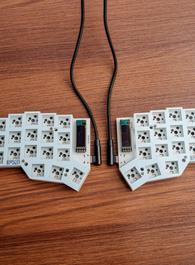 corne分体键盘有线rbg热插拔旋钮oled人体工学极客程序员办公游戏