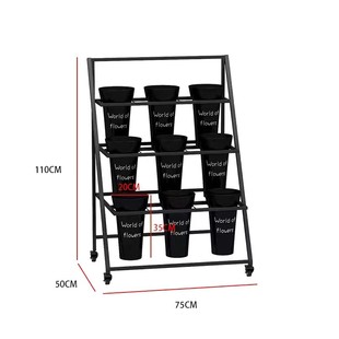 室外摆摊可折叠可移动阶梯多层花店高档花架可移动花店花桶展示架