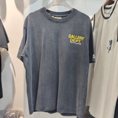 2025夏季新款美式潮牌Gallery Dept字母印花男士宽松做旧短袖T恤