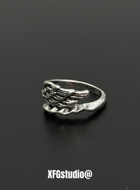 开口可调小众天使与恶魔戒指男女