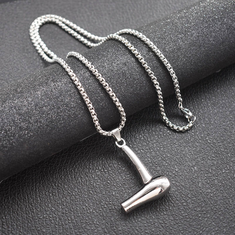 潮人发型师吹风机项链潮男嘻哈吊坠理发店洗剪吹挂坠男士挂件饰品