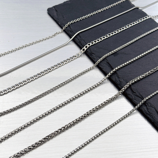 钛钢项链素链男无吊坠替换配链锁骨链女高级感简约不锈钢链条挂链