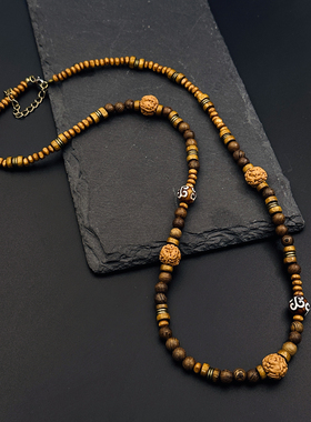 禅意民族风木珠金刚菩提项链男女