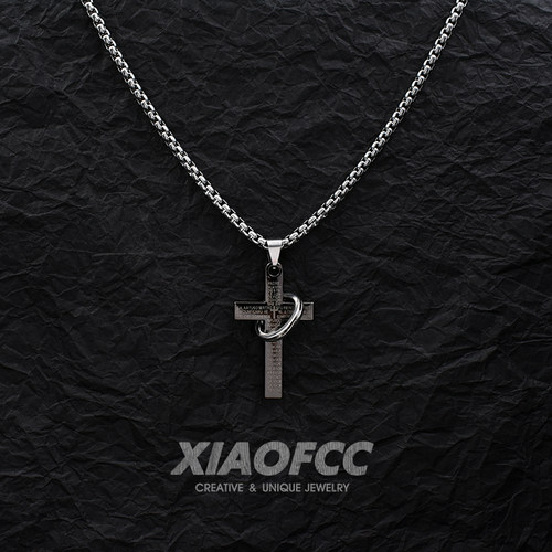 潮牌十字架项链男潮简约百搭嘻哈