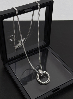 莫比乌斯双环项链男女款指环吊坠