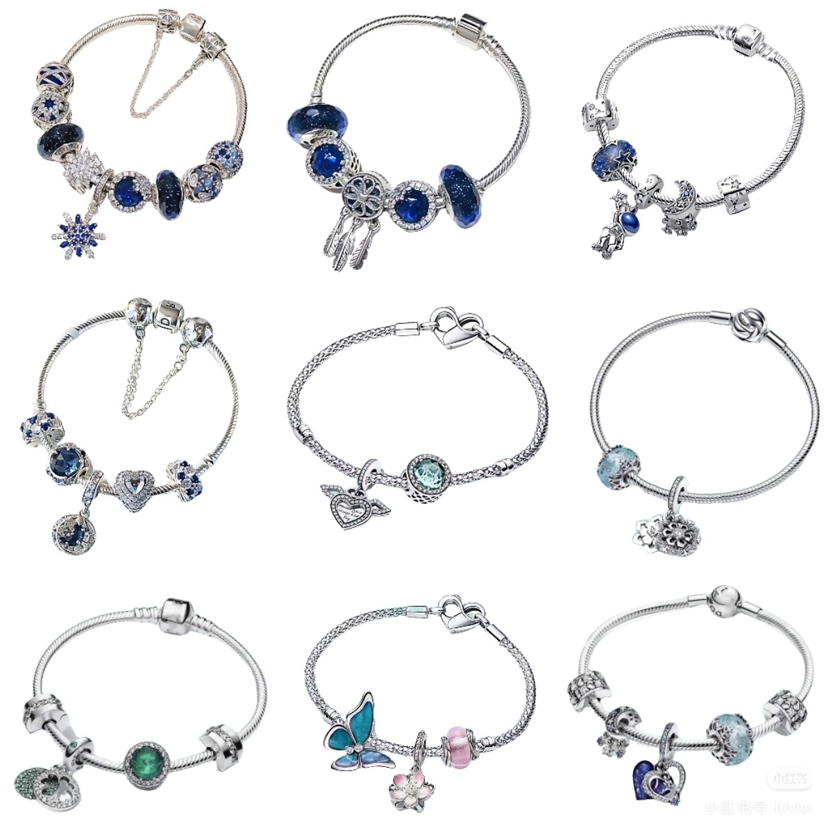 潘家手链女925纯银蓝色系闪耀星河套装风格diy送女友情人节礼物