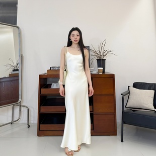 33姆米重缎吊带连衣裙 栀夏 45°斜裁 100桑蚕丝 MY5883 告白