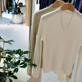 年终羊绒专场 MY6697 毛衣 康赛妮100山羊绒 小圆领坑条针织衫