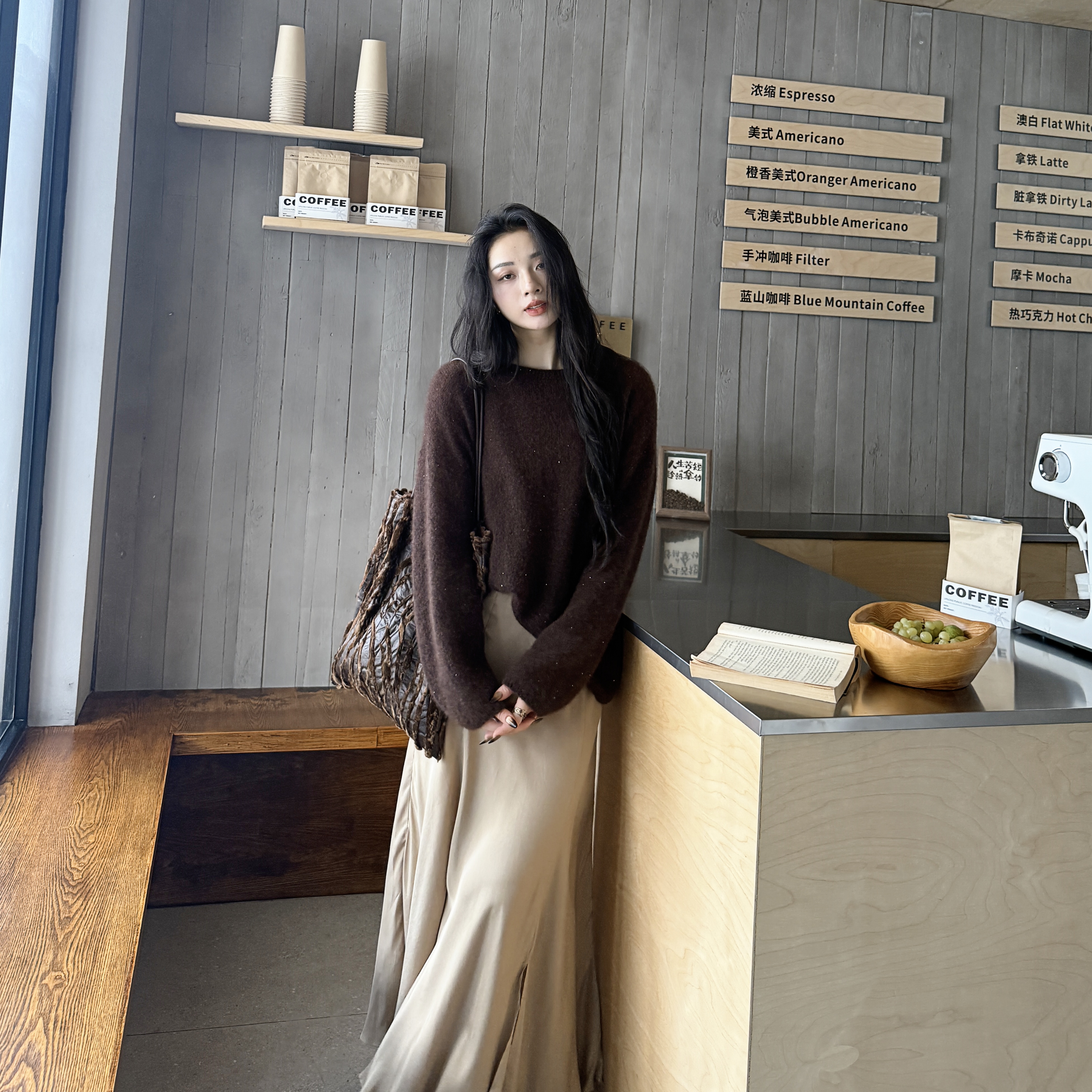 悬停的星光丨康宝莱羊绒白厂丝珠片纱丨巨柔软亲肤羊绒衫-MY6262