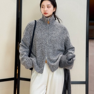 纱双头拉链针织开衫 季 彩点大肚花式 100绵羊毛 MY6461 风向南