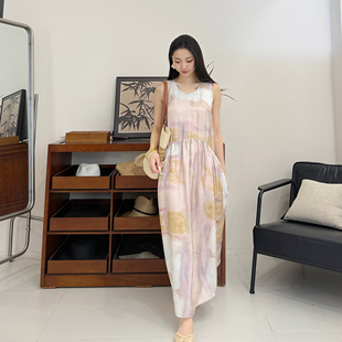 醉花阴丨100桑蚕丝丨20姆米真丝斜纹绸uma风复古连衣裙-MY6111