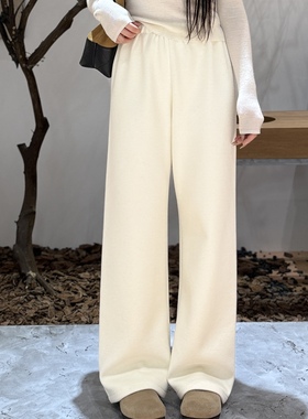 软软裤加厚版丨含真丝·羊绒丨极简通勤全松紧腰休闲长裤-MY6333