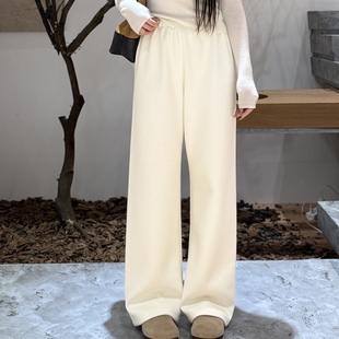 软软裤加厚版丨含真丝·羊绒丨极简通勤全松紧腰休闲长裤-MY6333