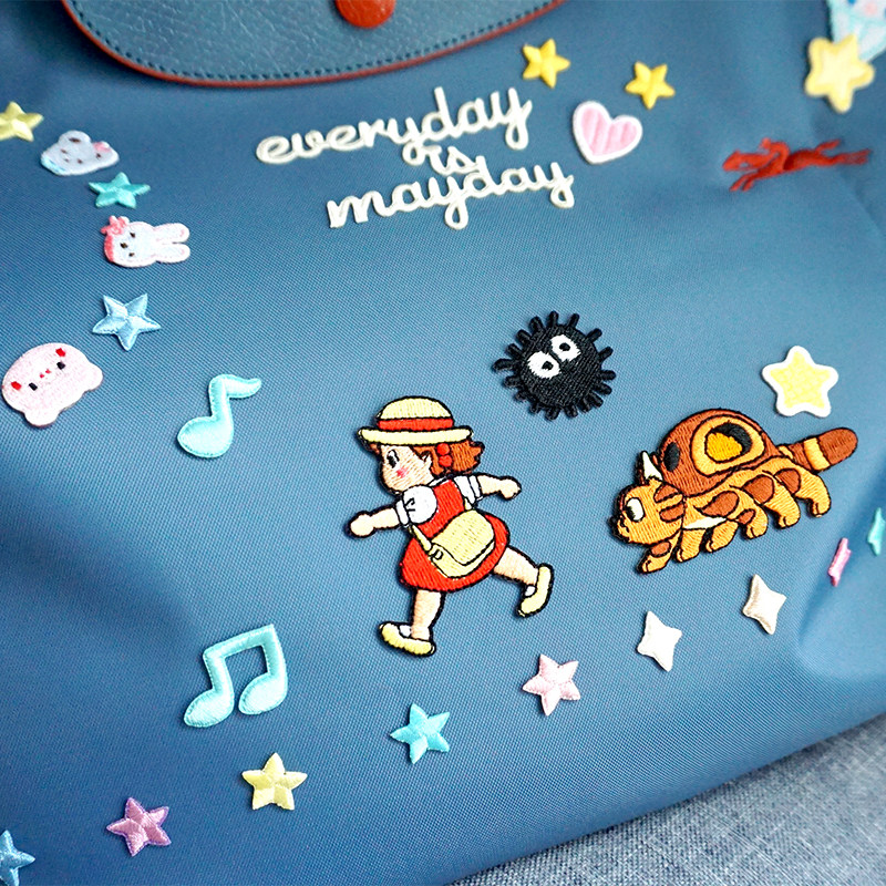 喵小物的杂货铺宫崎骏龙猫小梅妹妹动画龙骧包自粘刺绣布贴补丁