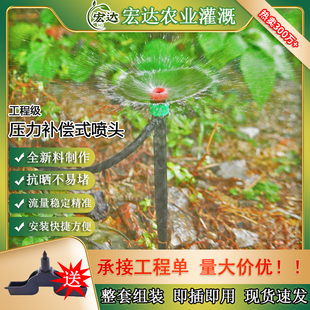 压力补偿式涌泉喷头18厘米地插微喷坡地恒压水量农用滴灌浇水设备
