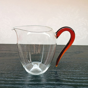 玻璃公道杯加厚耐热彩把禾器型匀杯可明火加热茶海分茶器功夫茶具