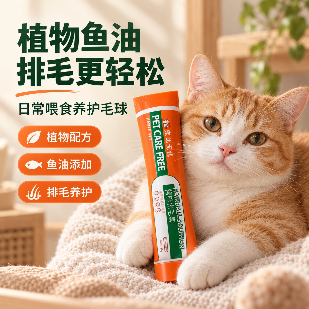 化毛膏猫咪专用营养膏防掉毛化毛猫草片调理肠胃排毛猫专用