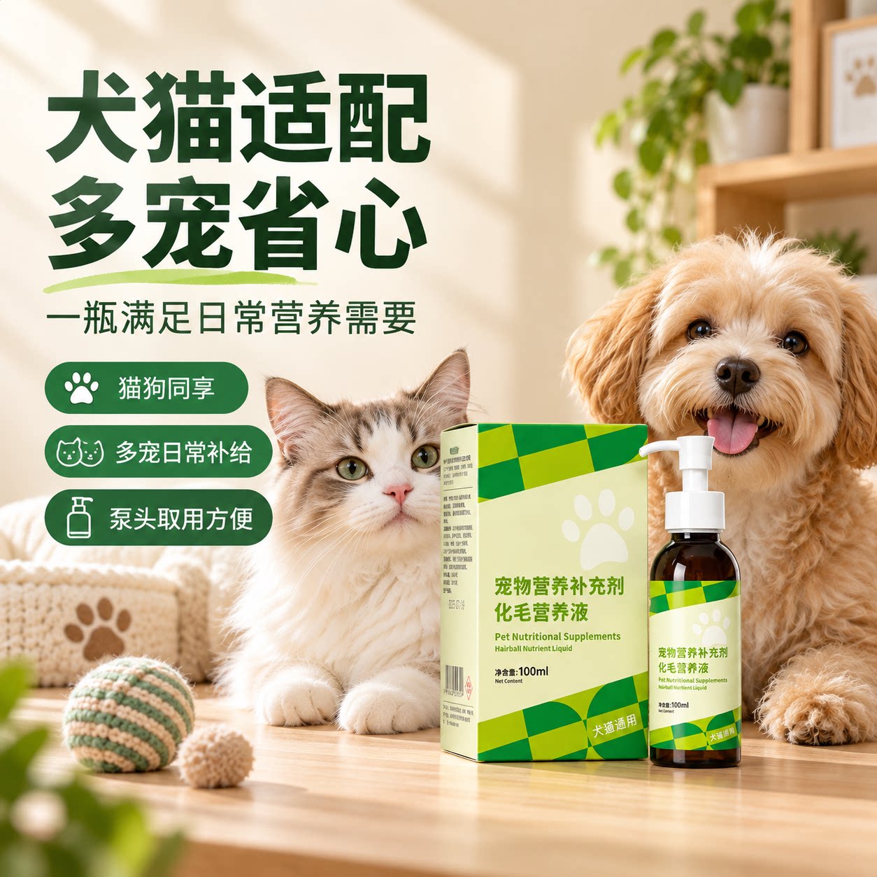化毛营养液猫咪狗狗专用化毛膏宠物防掉毛猫草排毛球片调理肠胃